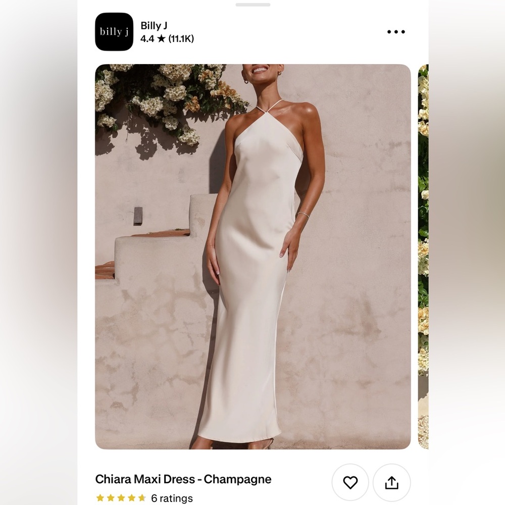 Billy J Chiara Maxi Dress in Champagne